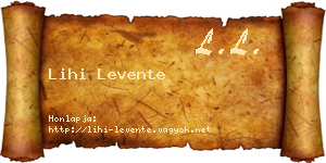 Lihi Levente névjegykártya